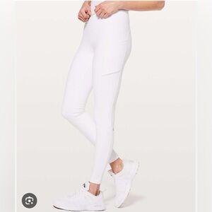Lululemon Speed Up Tight Leggings Womens White Athletic Running Yoga Size 12